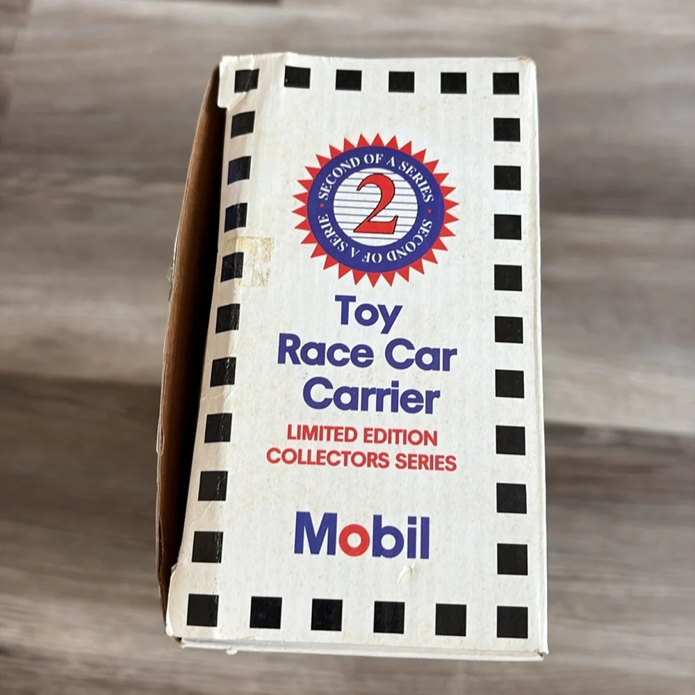 Mobil 1 Racing Black Rig Truck Transporter & Race Car Carrier Gas Toy 1994 🆕 NIB